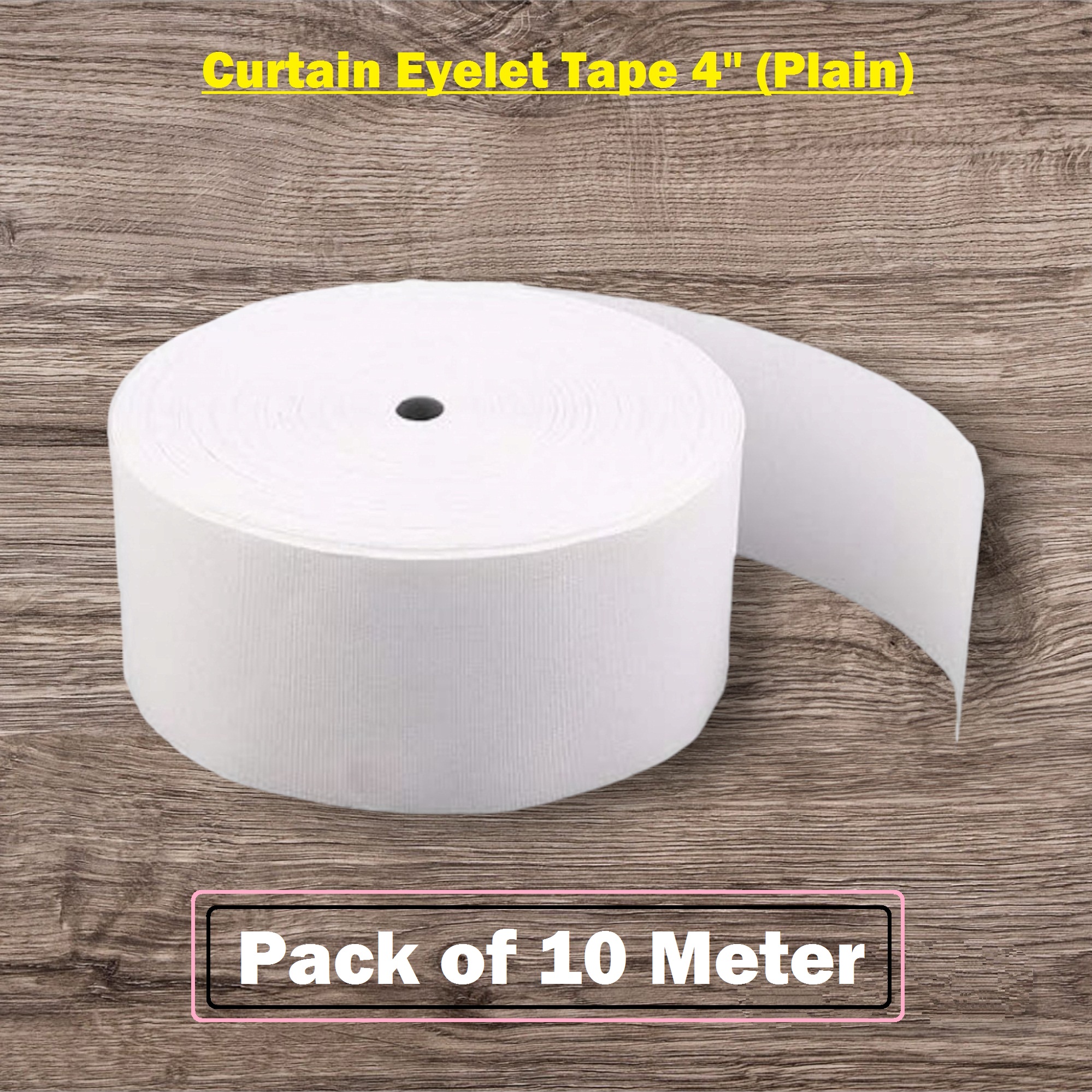 Heavy Plain Curtain Eyelet Tape White Fabric Heavy Curtain Tape 4 inch Solid Without Hole  